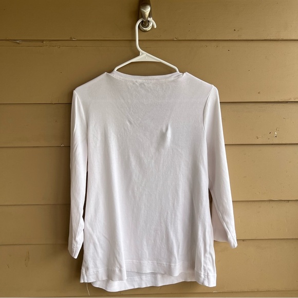 Chico's Floral Pima Everyday V-Neck Tee - Size M - Picture 10 of 10